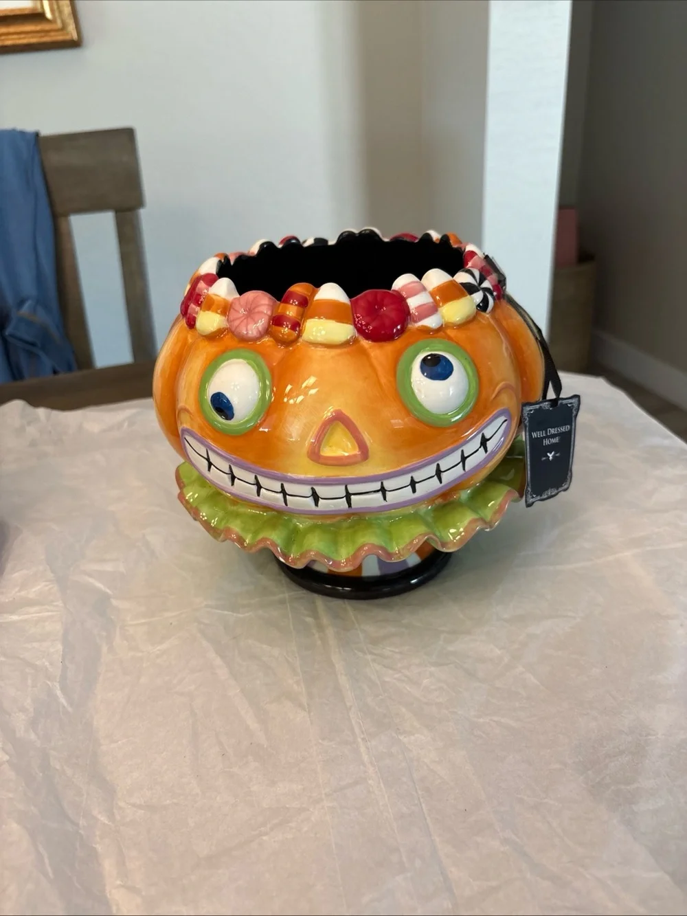 BRAND NEW 2022 Corner Ruby Carnival Candy Corn Pumpkin Bowl